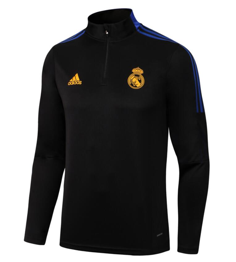 2021/22 Real Madrid Black Blue Training Sweatshirt